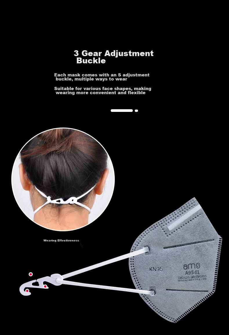 Ams KN95 Activated Carbon Face Mask, 50 Pieces, Industrial Dust-Proof, Gray, for Renovation Odor, Dust, Smog, Pollution Protection, Formaldehyde, Flu Prevention, Breathable, Head-Mounted, for Men, Grinding, Professional Use 13