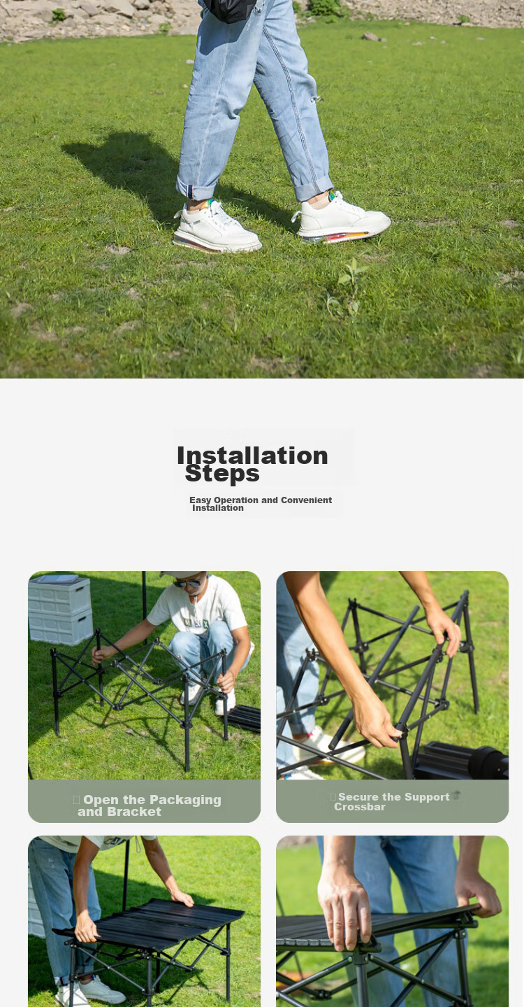 Shunyou Outdoor Folding Table Portable Picnic Table Egg Roll Table Camping Chair Camping Equipment Medium SY-0149 7