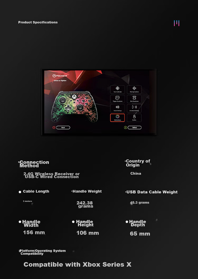 PowerA Microsoft Xbox Authorized Wireless Xbox Elite Controller, Xbox Gamepad, FusionPro Controller for PC/Xbox, Adjustable Hall Effect Joysticks, RGB Lighting Effects 17