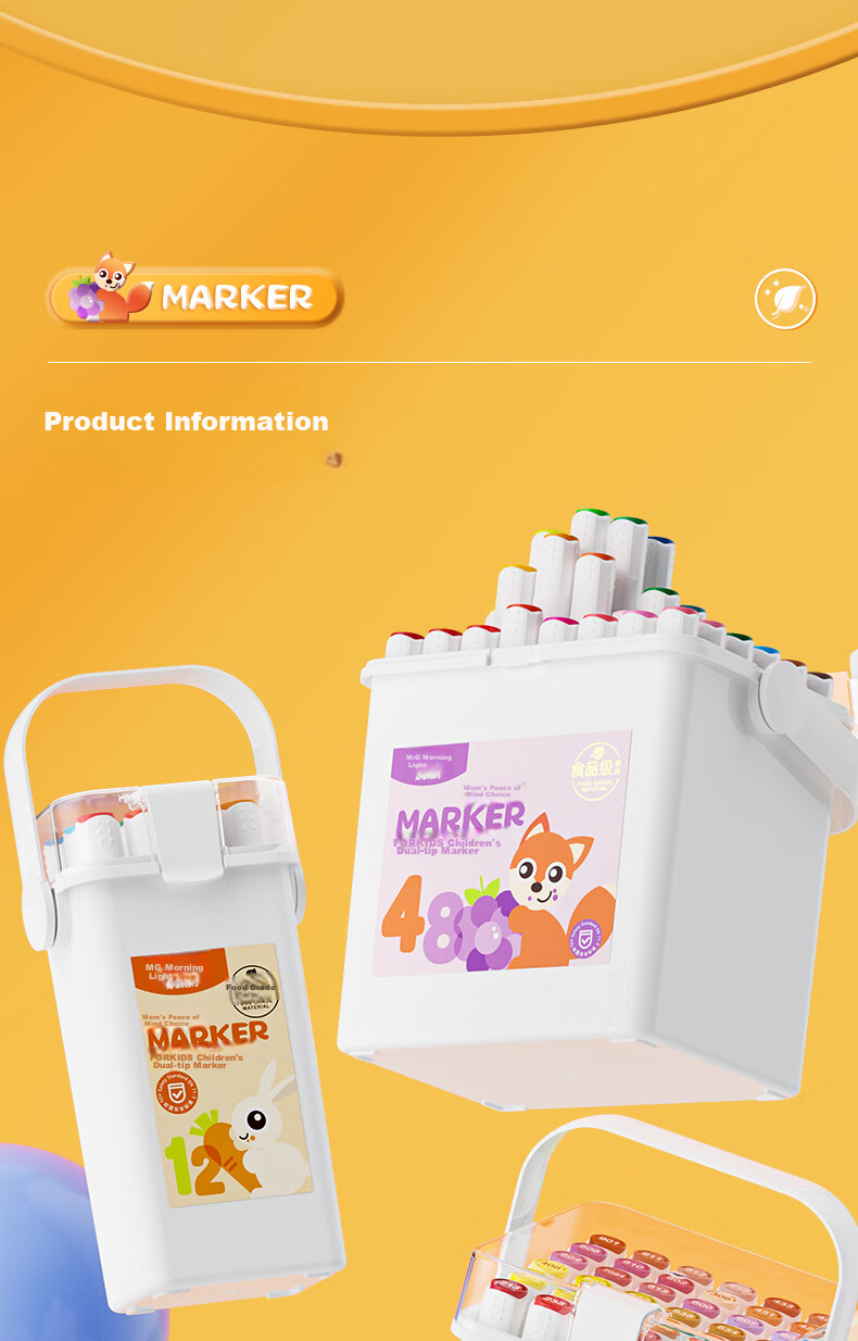 M&G Stationery, 36 Colors Food-Grade Water-Based Markers, 30% Extra Safe, Children's And Student Triangular Dual-Tip Watercolor Pens, Drawing Brushes, Birthday Gift, APMV0977 16