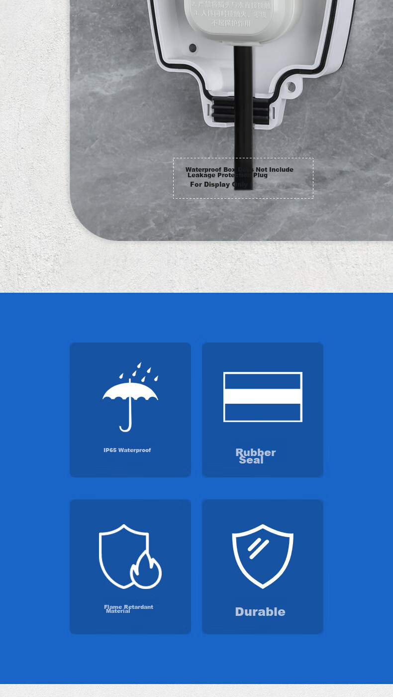 Xiya Smart Toilet Socket, Water Heater Bathroom Leakage Protection Plug, Waterproof Box, Surface-Mounted Outdoor Splash-Proof Box 2