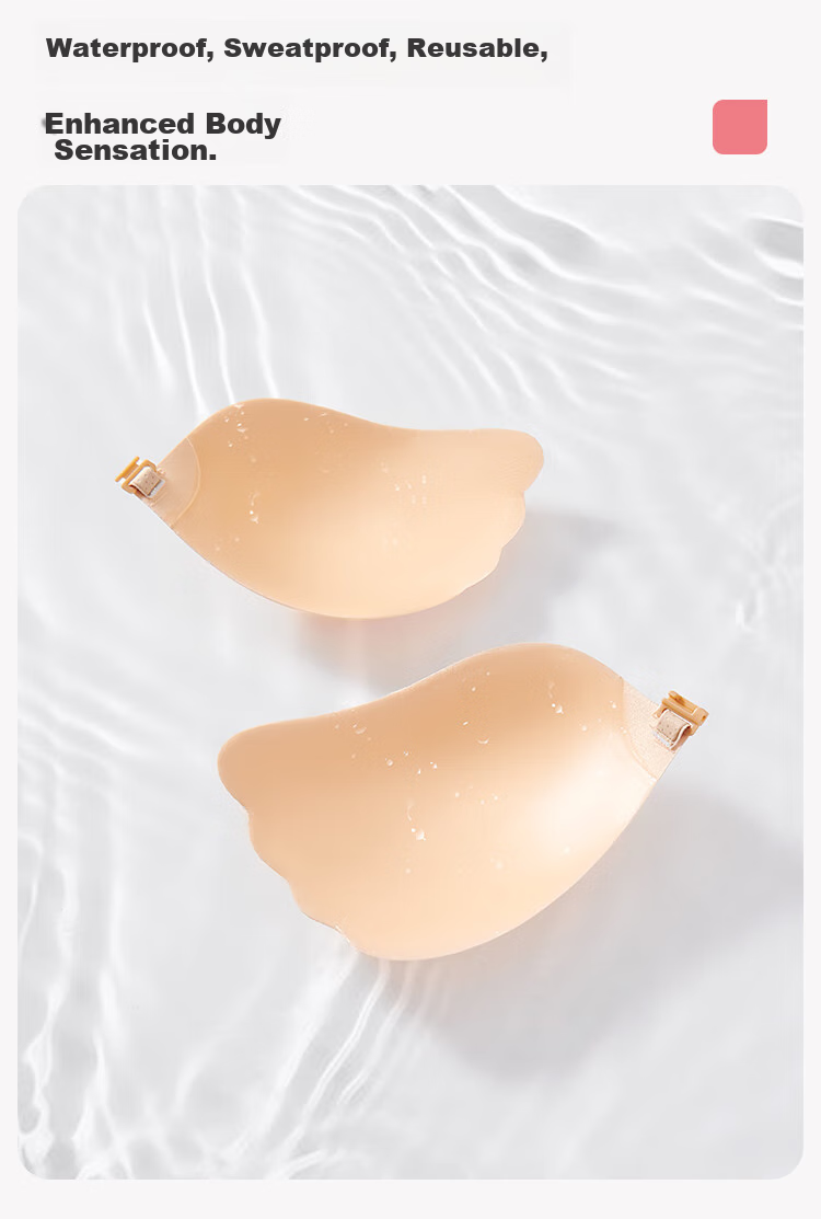 Dushiliren Invisible Bra, Push-Up And Lift, Wireless, Wedding Dress, Swimwear, Underwear, Brassiere, Anti-Slip, Anti-Exposure, Wing-Shaped Chest Pads, C Cup 9