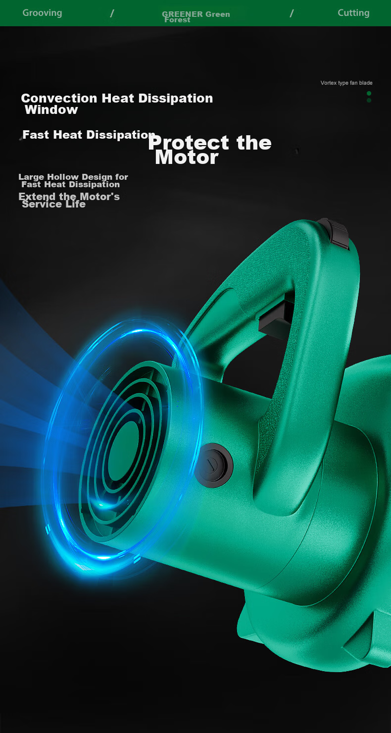 GREENER 600w Blower Fan for Dust Removal, High-Power Dual-Use Blowing And Suction Fan [220V Fixed Speed Model] 9