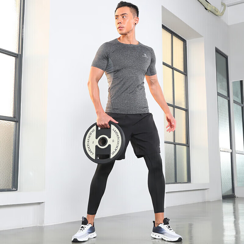 CAMEL Men's Sports Set, Five-Piece Fitness Outfit, New Long-Sleeve And Long Pants, Quick-Dry Running Basketball Training Sportswear