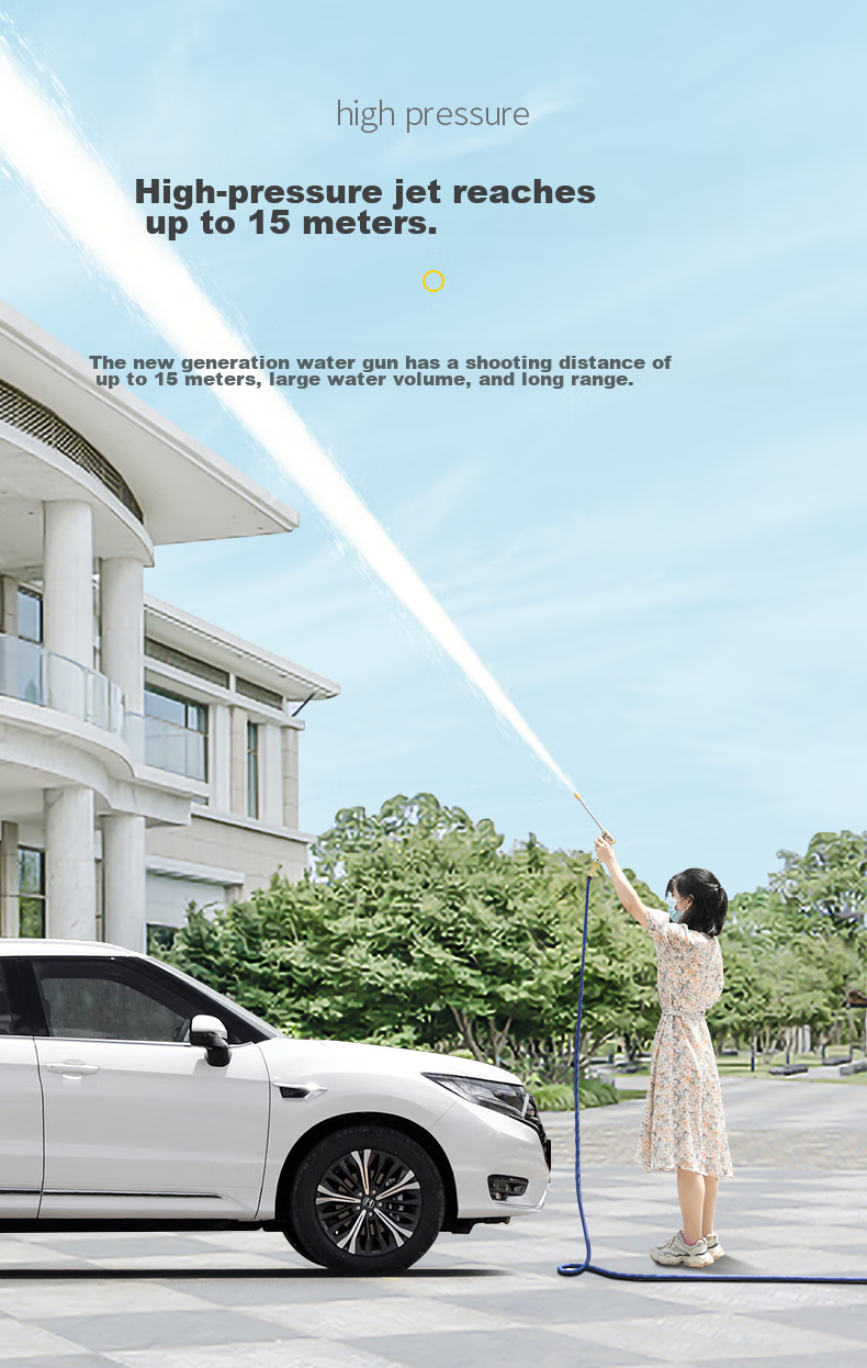 Xiangdaxia Car Wash Spray Gun, High-Pressure Water Gun, Hose, Flexible Hose, Watering Gun, Extendable Adjustable Hose, 22 Meters 5