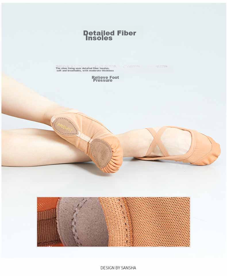 Sansha Ballet Shoes, Dance Shoes for Women, Adult Practice Soft Shoes, Gymnastics Shoes, Elastic Mesh Breathable, 83X Meiren 37 4