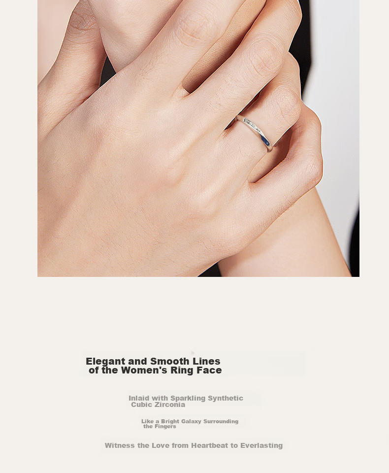 Fanci Mobius Love River Couple Rings Set Anniversary Birthday Gift for Girlfriend 9