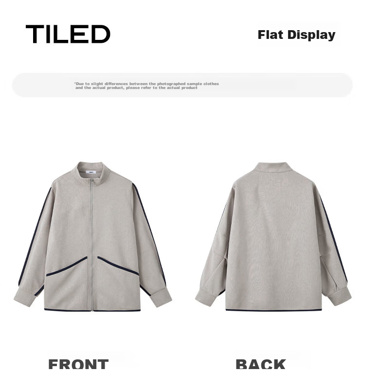 Dme [Stand-Up Collar Contrasting Trim Sweatshirt], Spring And Autumn Design, Stylish, Slimming, Long-Sleeve Casual Jacket for Wome 23