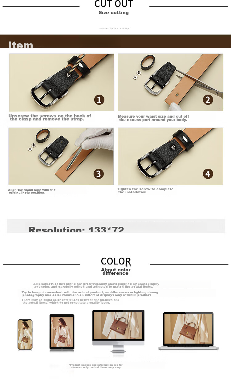 CROCODILE Belt, Fashionable Top-Layer Cowhide Soft Women's Simple Pin Buckle Belt, Birthday Gift, 11430 White, Gift for Girlfriend 9
