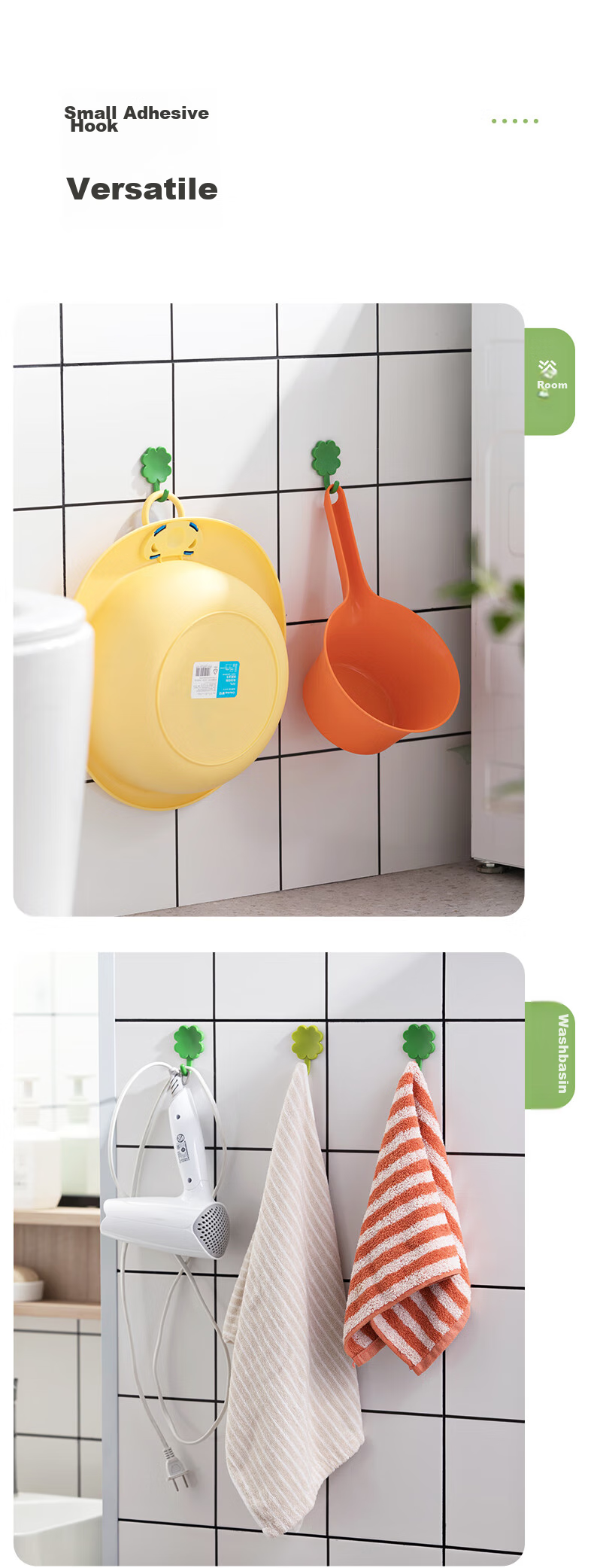CHAHUA Hooks, Bathroom Door Adhesive Hooks, Clothes And Towel Hangers, Strong Adhesive Hooks for Coat Hangers, 8 Pieces 7