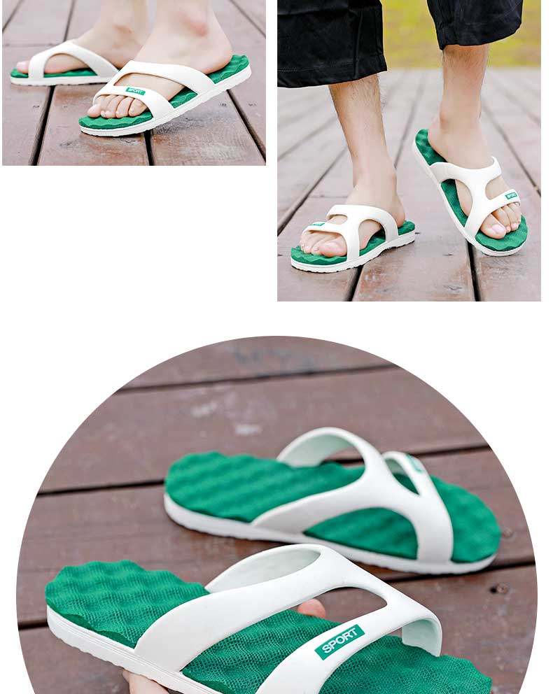 Huameijianbu Flip-Flops for Couples, Indoor And Outdoor Simple Lightweight Soft Elastic Beach Sandals, HM219 Light Blue Size 35-36 14