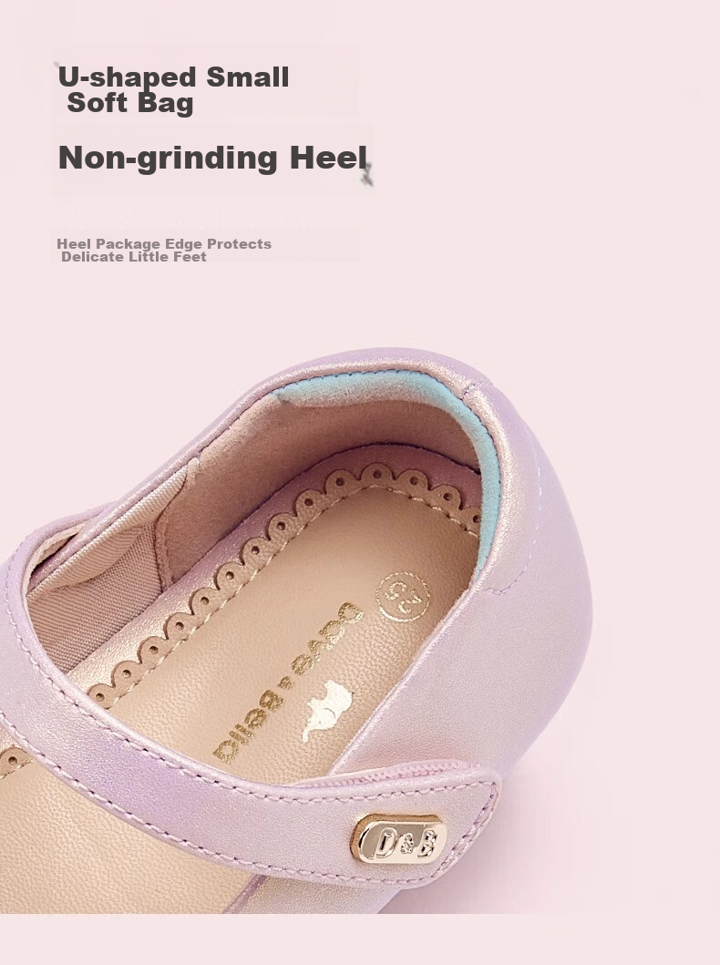 DAVE & BELLA Children's Leather Shoes, Girls' Princess Shoes, Sparkling Crystal Shoes, Spring And Autumn Baby Performance Shoes 3