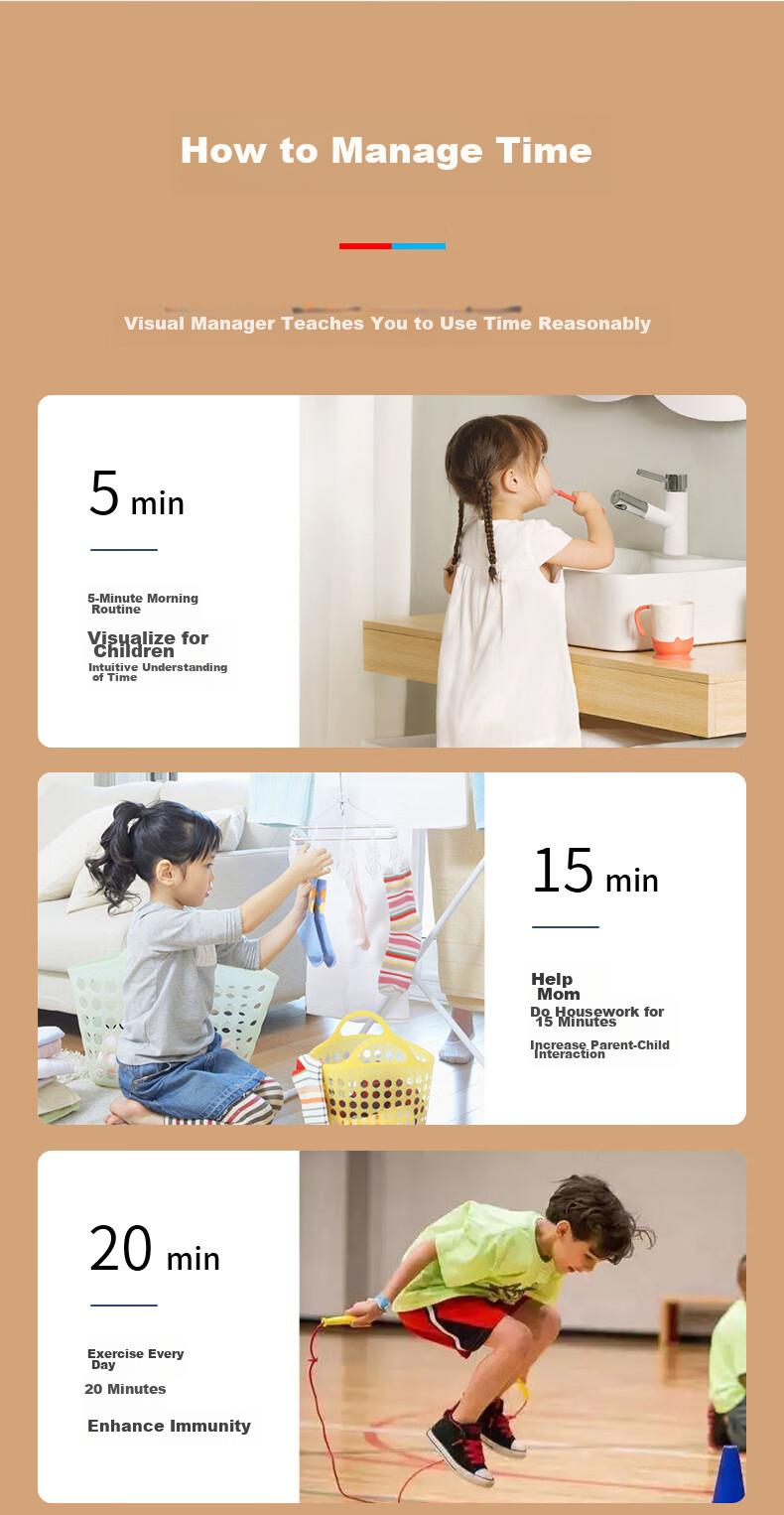 QT-TIMER Timer for Children's Self-Discipline Time Management, Countdown Reminder, Student Homework Visualization Timer, Birthday Gift 4