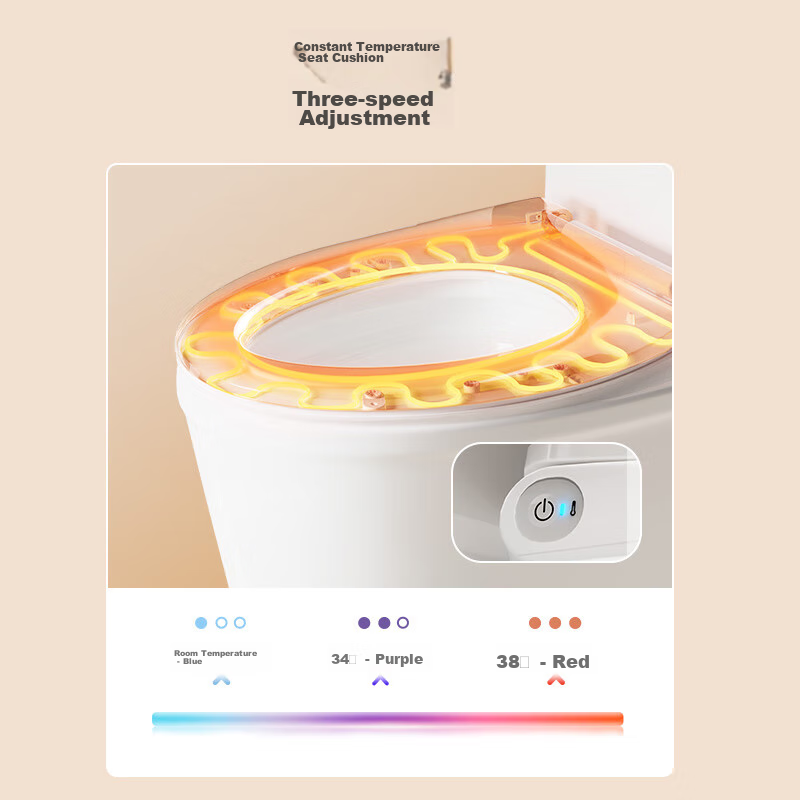 JD Original Smart Toilet Seat with Temperature Control, Single Heating Cover Plate, Heated Thickened Slow-Close Toilet Seat Cover