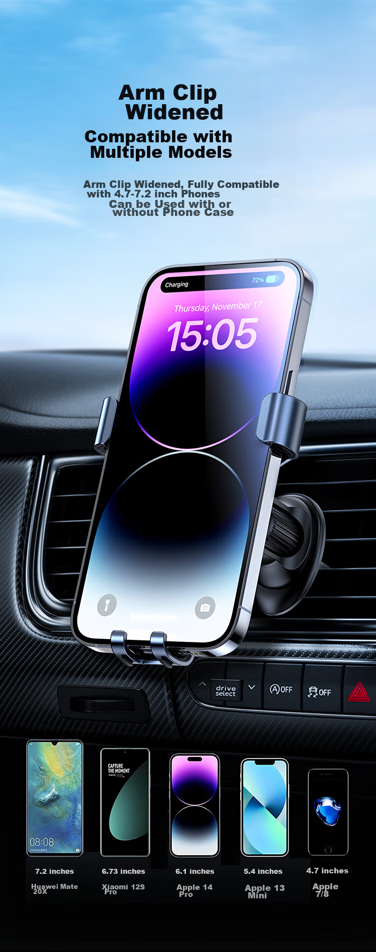 BIAZE Car Phone Holder, Car Navigation Vent Mount, Car Accessory, Interior Decoration Accessory, Automotive Product 8