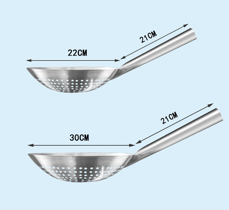 Shiyong Stainless Steel Large Strainer, 22cm, Kitchen Oil Drum Colander, Hotel Canteen Restaurant Commercial Large Strainer, SY-LS7 1