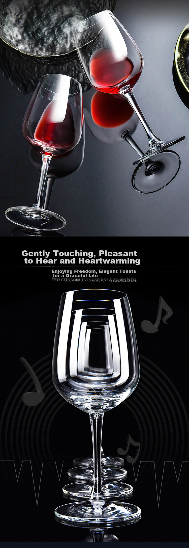 Ocean Wine Glasses Set - 6 Red Wine Glasses + 1 Rack + 1 Decanter 4