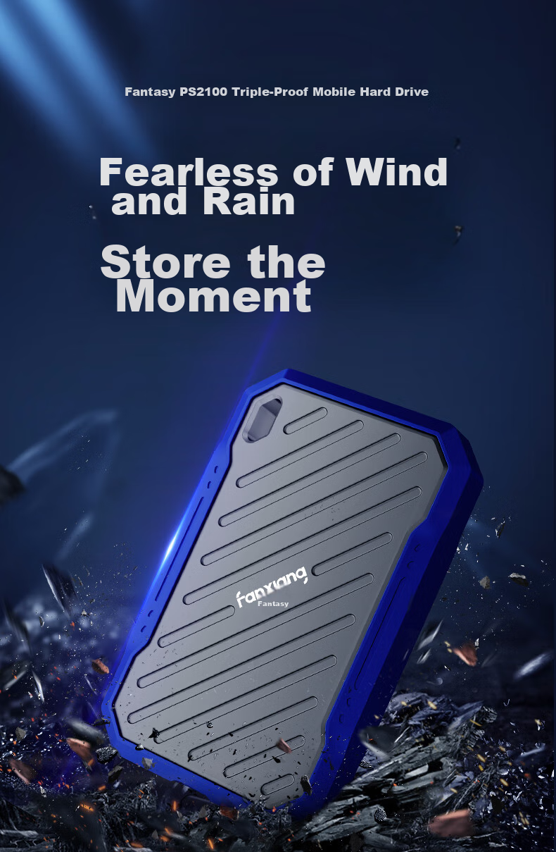 FANXIANG 1TB Portable Solid State Drive (PSSD), Type-C, Direct Connection for IPhone 16 Pro Max, IP68 Triple Protection, External Hard Drive for Computer PS2100 1