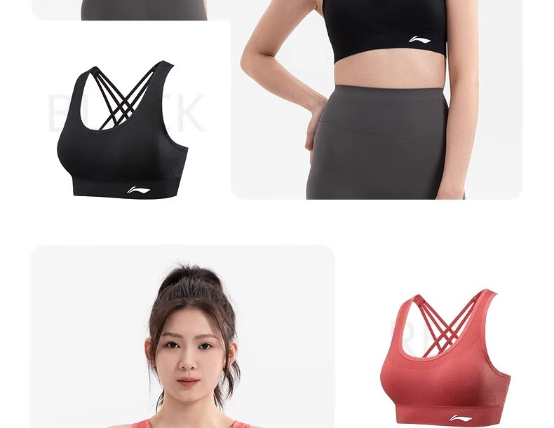 Li-Ning Sports Bra for Women, High Support Yoga Bra, Beautiful Back Design, Running Anti-Shock And Anti-Sagging, Plus Size Breathable Vest 25