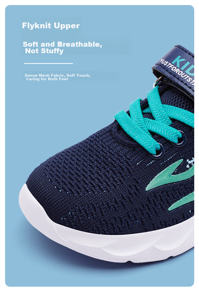 HOBIBEAR Children's Shoes, Spring And Autumn Kids' Sneakers, Boys' Shoes for Older Children, Breathable Boys' Sports Shoes GS7553, Dark Blue, Size 29 5