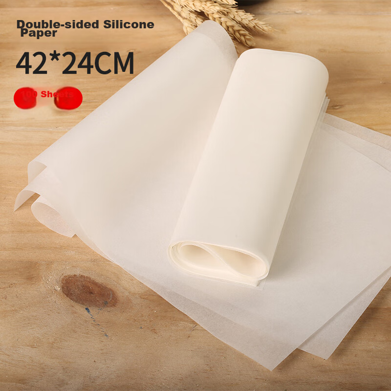 BJ Silicone Paper Oil-Absorbing Paper, 42*24cm, Oven Baking Air Fryer Liner, Baking Paper, White, 100 Sheets