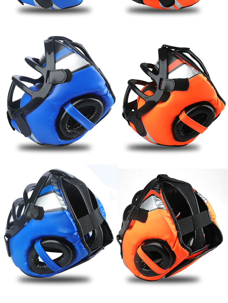 Competitive adult and children's face protection boxing helmet, MMA headgear, Taekwondo head guard, mouth guard - Black, Size S 14
