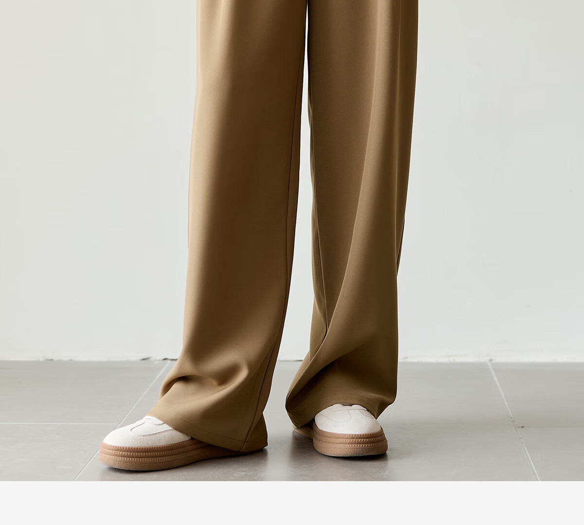 Chushen Women's Casual Pants with Belt Design, High-Waisted Slimming Wide-Leg Commuter Floor-Length Trousers S51X013 5