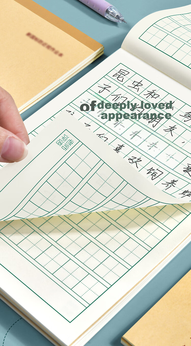 Duoliboshi, 10 Books, 32k22 Pages, Character Writing Book with 8 Grids And 6 Rows, Pinyin And Tian-Character Grids, Elementary School First And Second Grade Character Book, Chinese Language Copybook, Hebei Designated Vertical Flip Homework Book 10