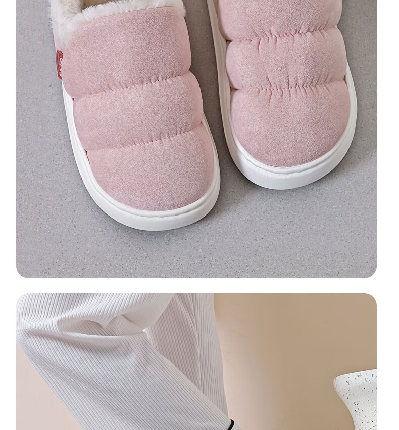 Huili Cotton Slippers with Cotton Lining, Warm And Thick, Suitable for Indoor And Outdoor Wear, Non-Slip, HL0795, Pink, Size 38-39 19