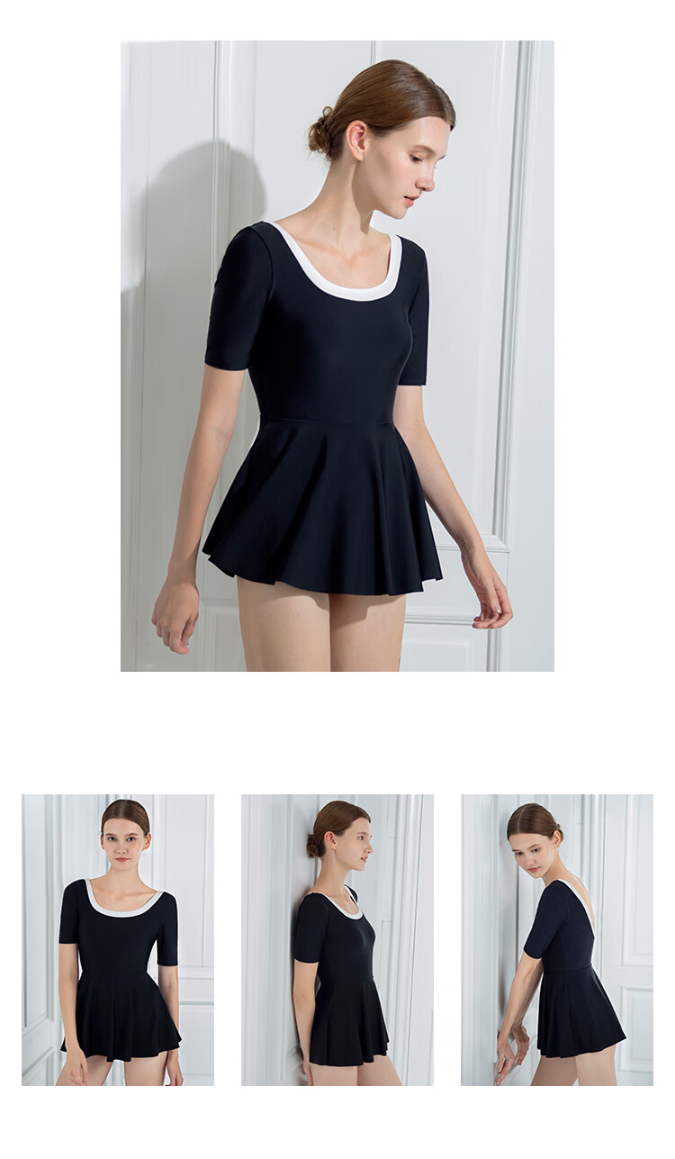 Yizi Women's Conservative One-Piece Swimsuit, Slimming Swimwear, Plus Size Swimsuit for Women, EZI19W193, Black, S 4
