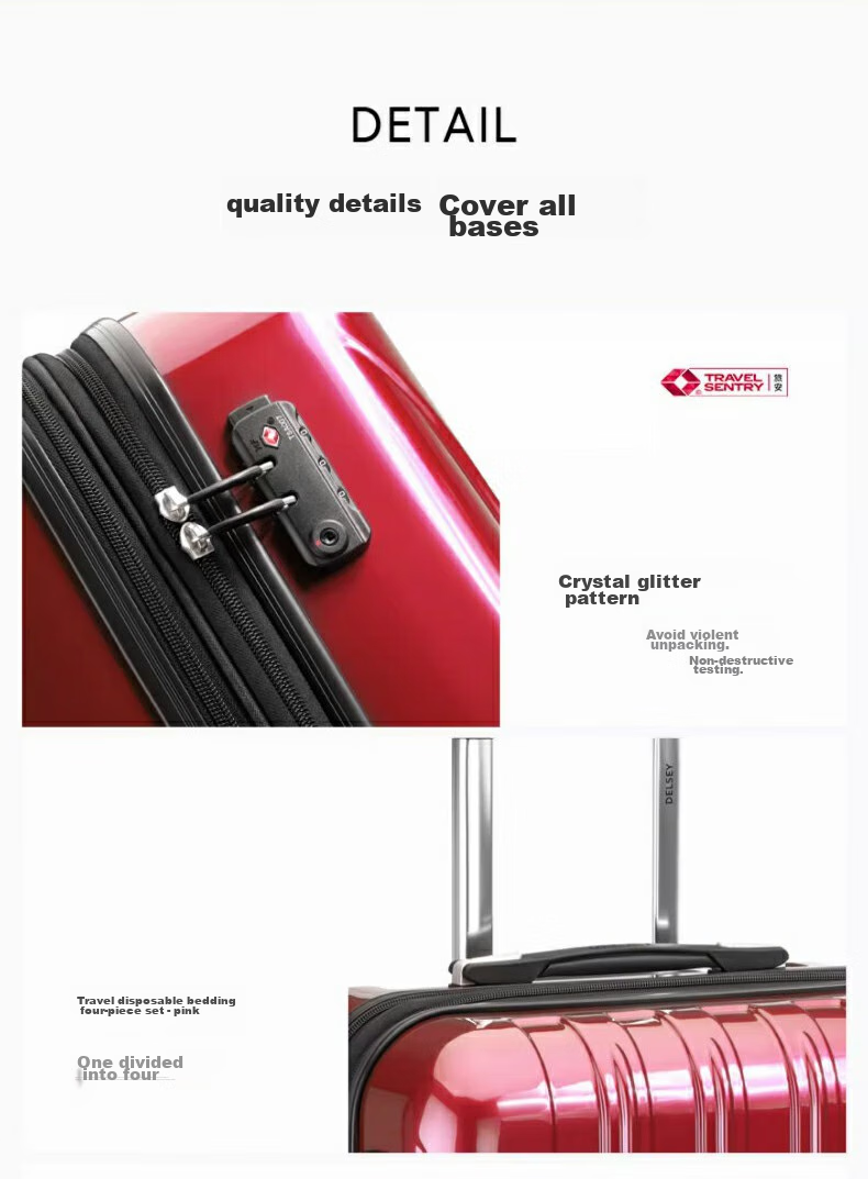 DELSEY Luggage Suitcase, 20-Inch Carry-On, Spinner Wheels, Travel Case with Password Lock 13
