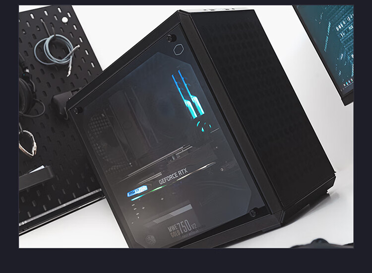 CoolerMaster Q300L V2 Black MATX Small Computer Case, Supports 240mm Radiator Water Cooling, Steel And Glass Side Panel, USB 3.2 Type-C 11