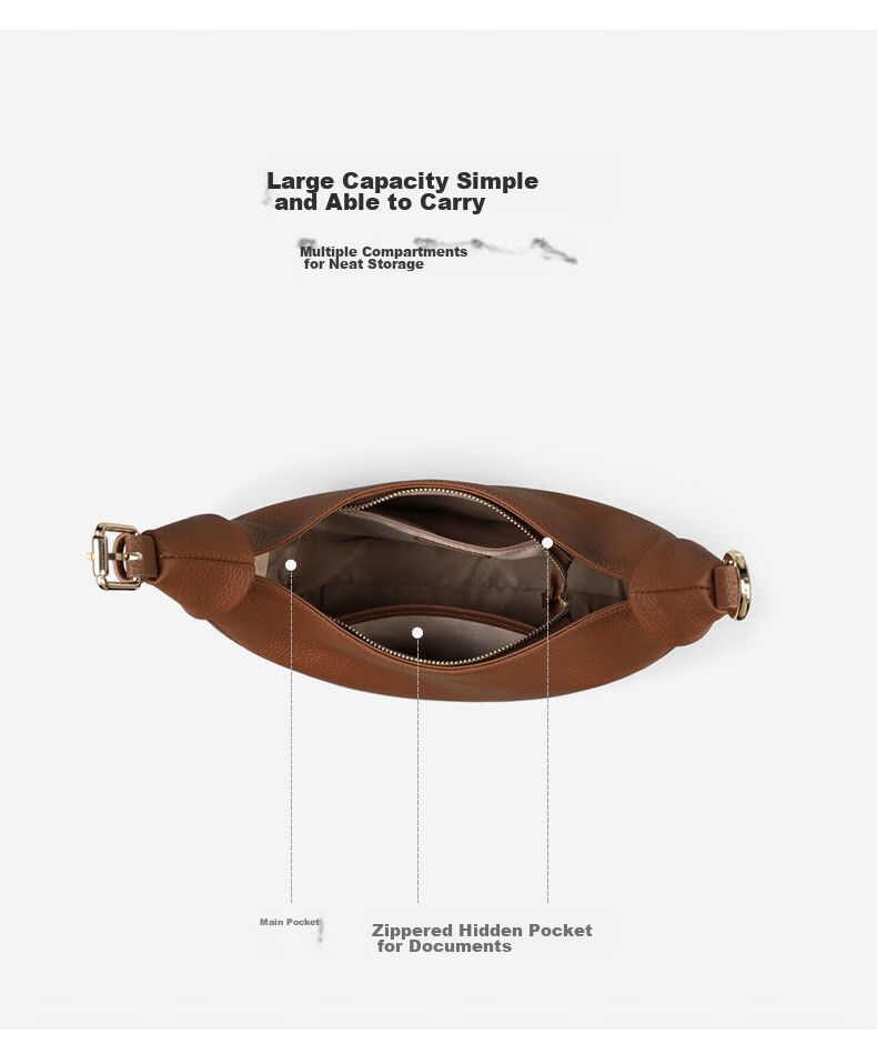 C.BANNER Leather Handbag, Women's Large Capacity Shoulder Bag, Underarm Crossbody Tote, Brand Birthday Gift for Girlfriend on May 20 4