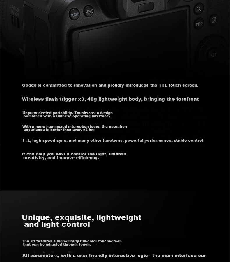 Godox X3-O Olympus/Panasonic Touchscreen Wireless Flash Trigger, TTL Auto Metering, High-Speed Sync, Built-In Lithium Battery, Flash Trigger [Olympus/Panasonic Version] 2