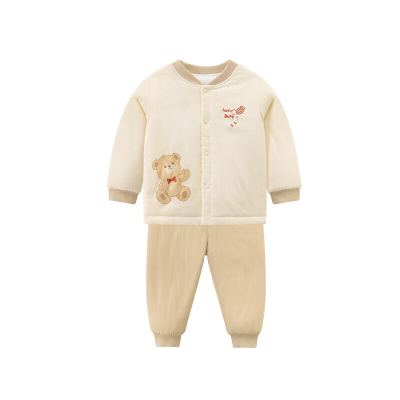 Labi Baby Children's Cotton-Padded Underwear Set 80g Autumn Winter Boys Girls Thermal Khaki 100