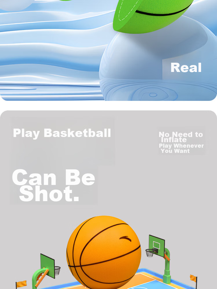 ANTA Silent Basketball, Size 3, Noiseless Basketball, Children's Indoor Elastic Ball, Toy Bouncy Ball, Home Use, Noiseless 11