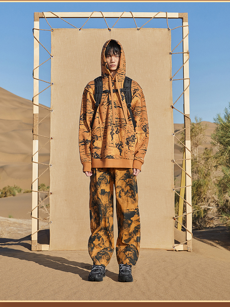 李宁cf溯系列敦煌博物馆联名敦煌秀款丝路探行秀款卫衣男款男子套头连