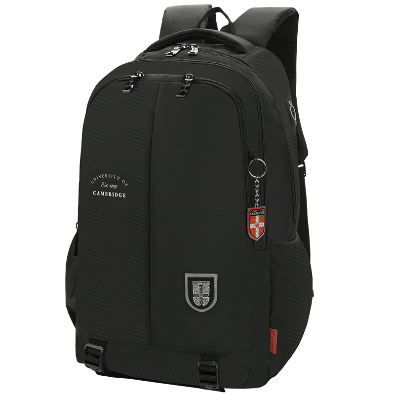 UNIVERSITY OF CAMBRIDGE British Cambridge Middle School Student Backpack for Boys, Large Capacity Lightweight Shoulder Bag for High School Students CA325 Black