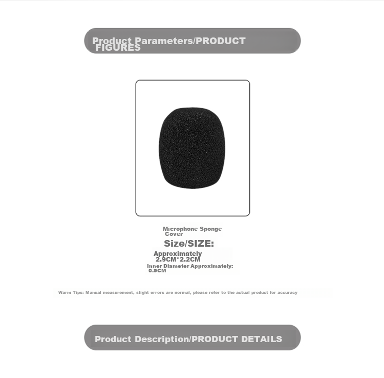 NINTAUS PJ-HM*10 Microphone Cap, Foam Cover, Anti-Slip Cover, Anti-Spray Cover, Anti-Slip Ring, Anti-Drop Ring, Thickened Special Protective Accessories, Black, Thickened Version, New 4