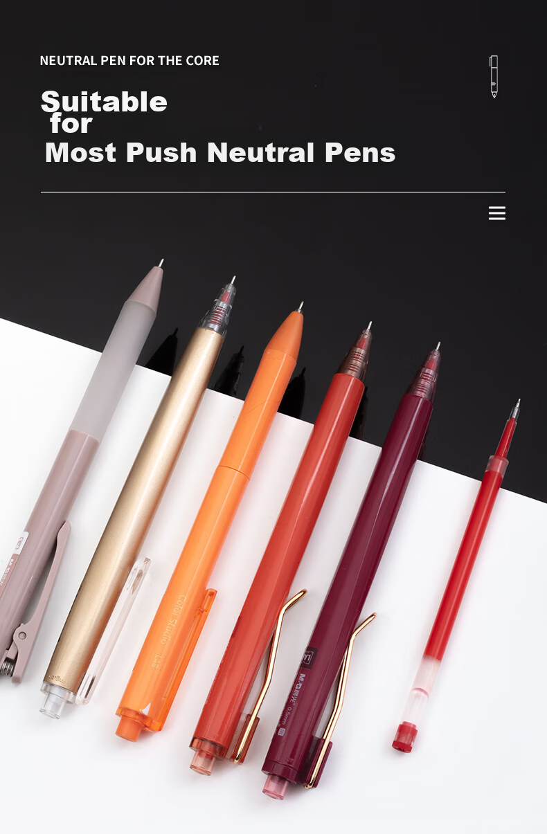 M&G Stationery G-5 Retractable Gel Pen Refill 0.5mm, Signature Pen Refill, Student Quick-Drying ST Tip Pen Refill, Office Supplies, Compatible with 1008/K35/S01, Red, 10 Pieces/box 8