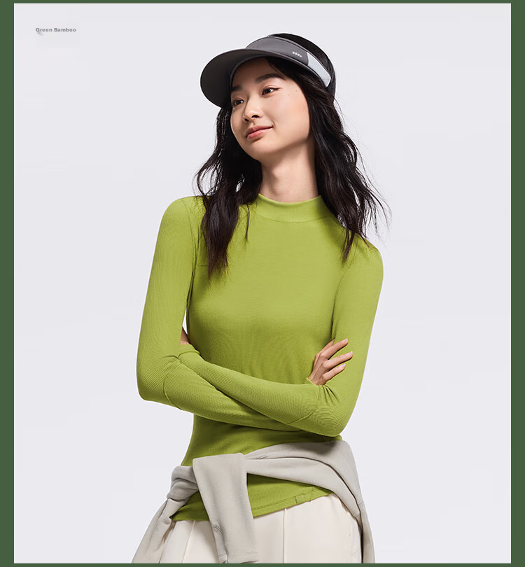 Beneunder Semi-Turtleneck Base Layer Top for Women, Slim Fit, Autumn Inner Wear, Long Sleeve, Stretchy, Soft Skin, SF026 26