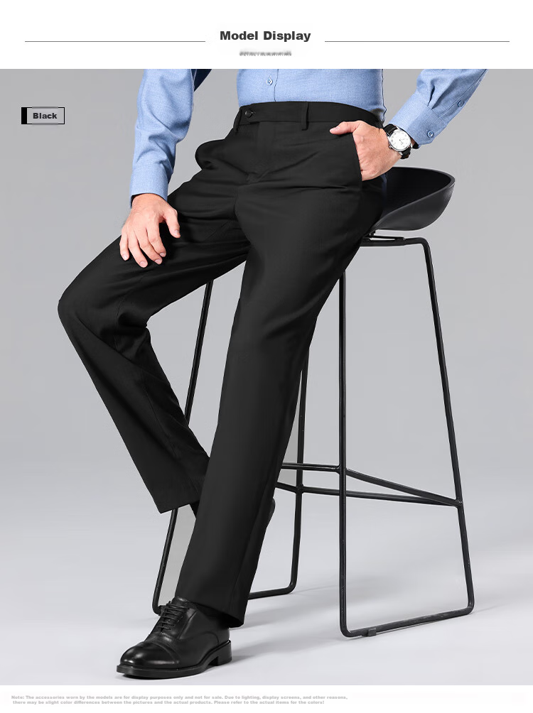 FIRS [Wrinkle-Free And Durable] High-Quality Dress Pants, Spring Season Twill Texture Elastic Straight-Leg Commuter Smooth Casual Trousers for Me 4