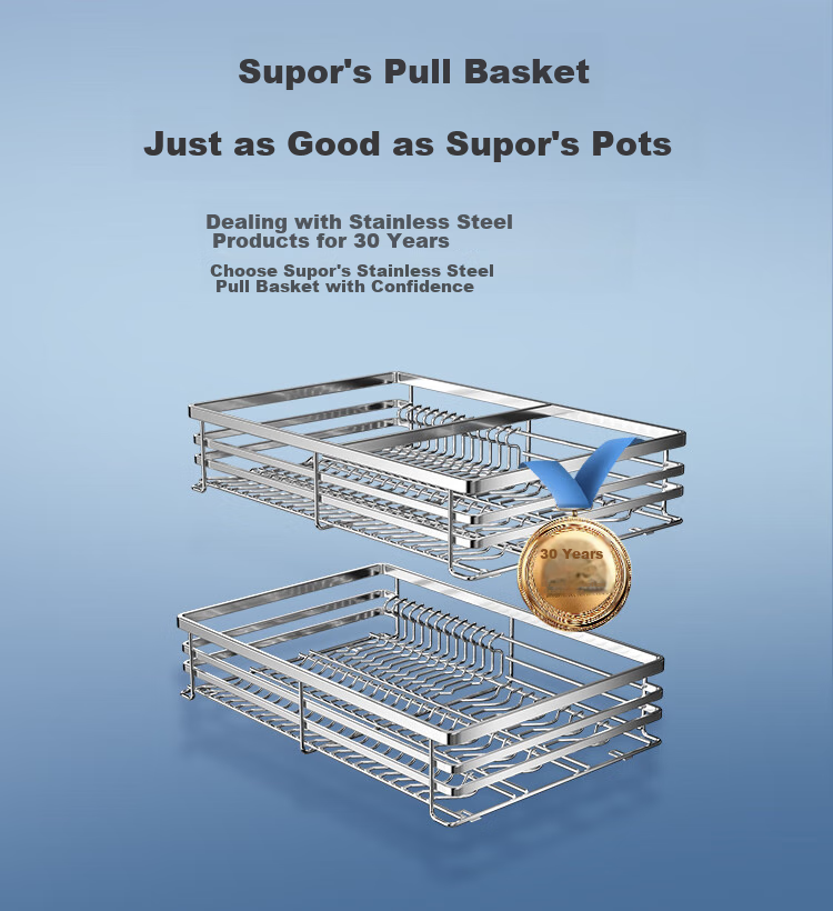 SUPOR Kitchen Spice Rack Cabinet Drawer Stainless Steel Seasoning Shelf Storage Organizer with Extra Height And Thickness K 4