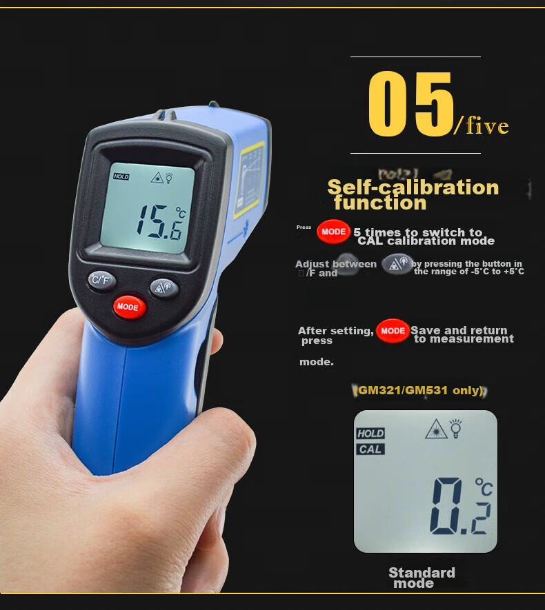 BENETECH Infrared Thermometer, Industrial Temperature Gun, Oil Temperature Measuring Instrument, Handheld Commercial Kitchen Thermometer GM321 13