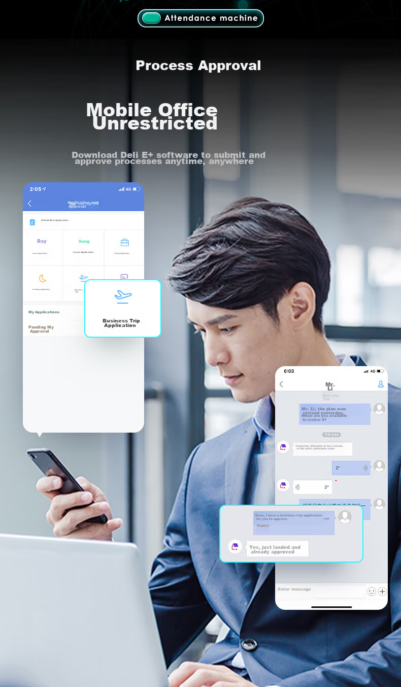 Deli Attendance Machine with Facial Recognition And Fingerprint Integration, Smart Cloud Visible Light Dynamic Face Recognition, Liveness Detection, WiFi Connection, Remote Online Management DL-D3 14