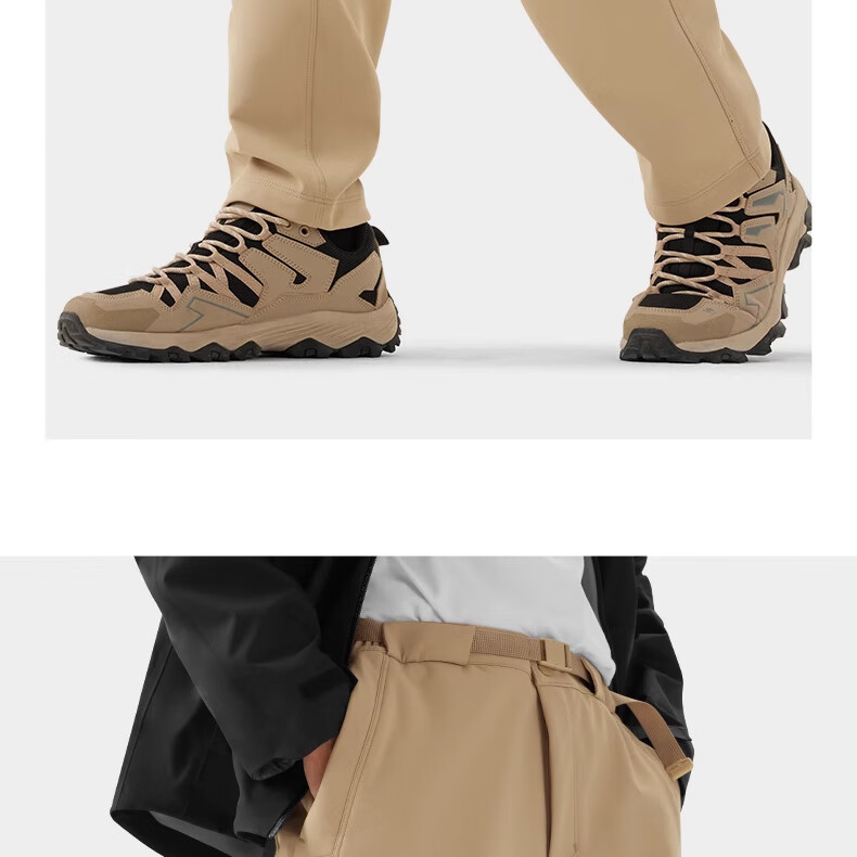 CAMEL Men's Loose Straight Wide-Leg Pants with Fleece Lining, Windproof, Water-Resistant, Large Pockets, Cargo Pants, Hiking Trousers for Men 1683 25
