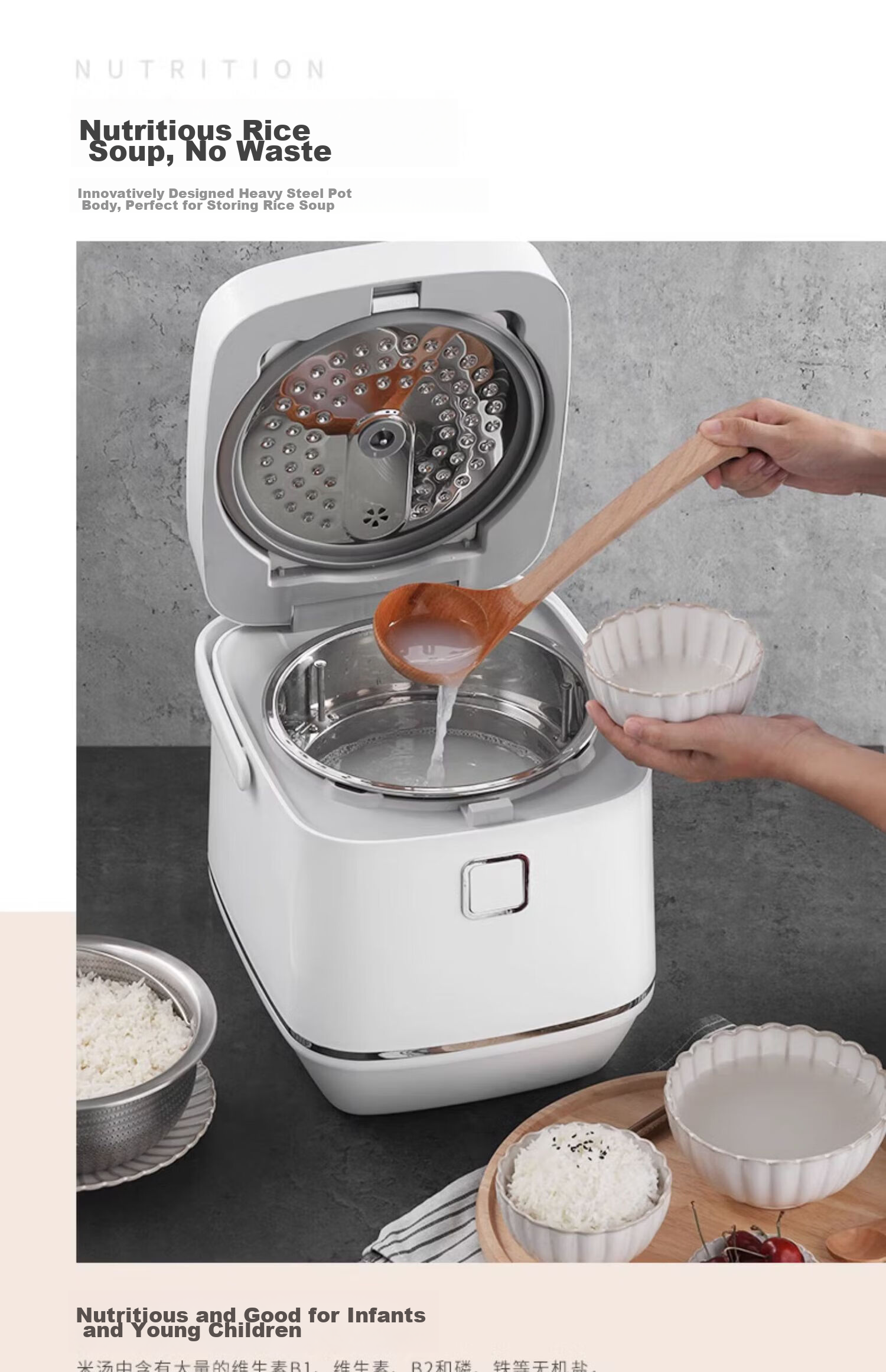 DAEWOO Mini Rice Cooker 1.2L Smart Small Electric Rice Cooker for 1-2 People Multifunctional Low Sugar Micro Pressure FB23DT Purple 14