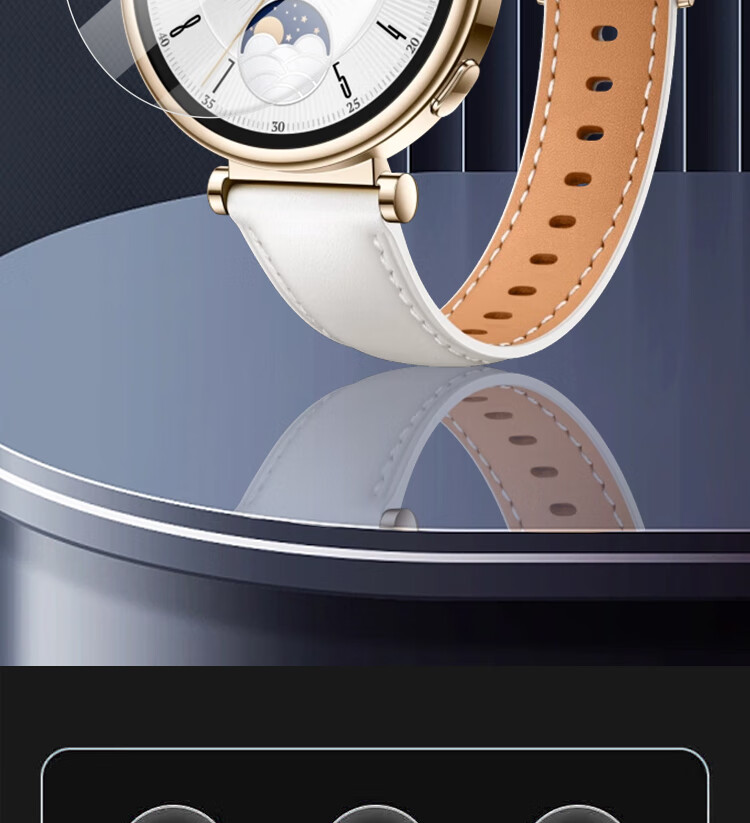 ESCASE [Three-Piece Deluxe Set], Huawei Watch GT4/GT5 Tempered Glass Screen Protector, Full Coverage, HD Clear, Shatterproof, Fingerprint-Resistant Protective Film for 41mm Watch Face 2