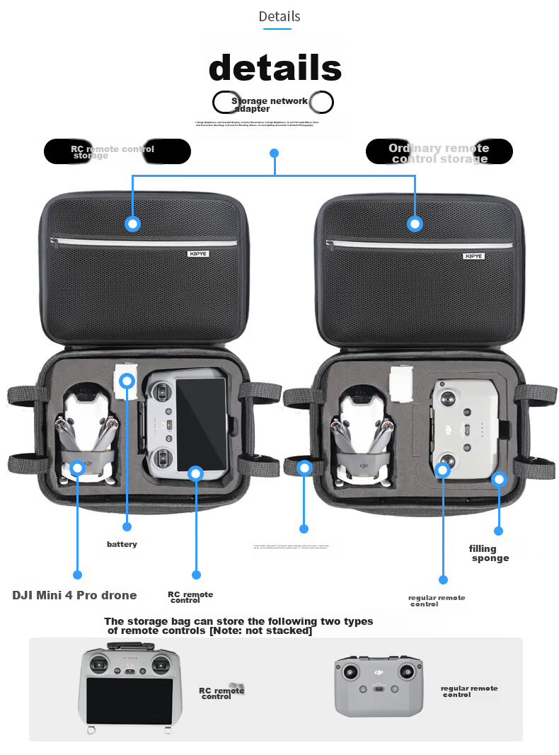 Qiye Hard Shell Storage Bag, Suitable for DJI Mini 4 Pro Drone, Mini 4 Pro Shoulder Backpack, Storage Box, Shockproof And Drop-Resistant Bag, Mini 4 PRO Handbag 2