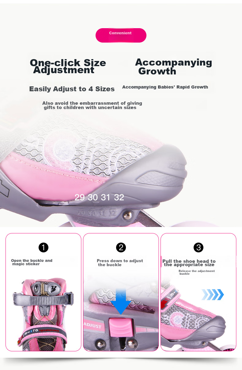 Micro Migu Co-Branded COSMOID Roller Skates for Children, Boys And Girls, Straight-Line Inline Skating, Hard Shell, Beginner Level, JOY Blue Package, Size L 11